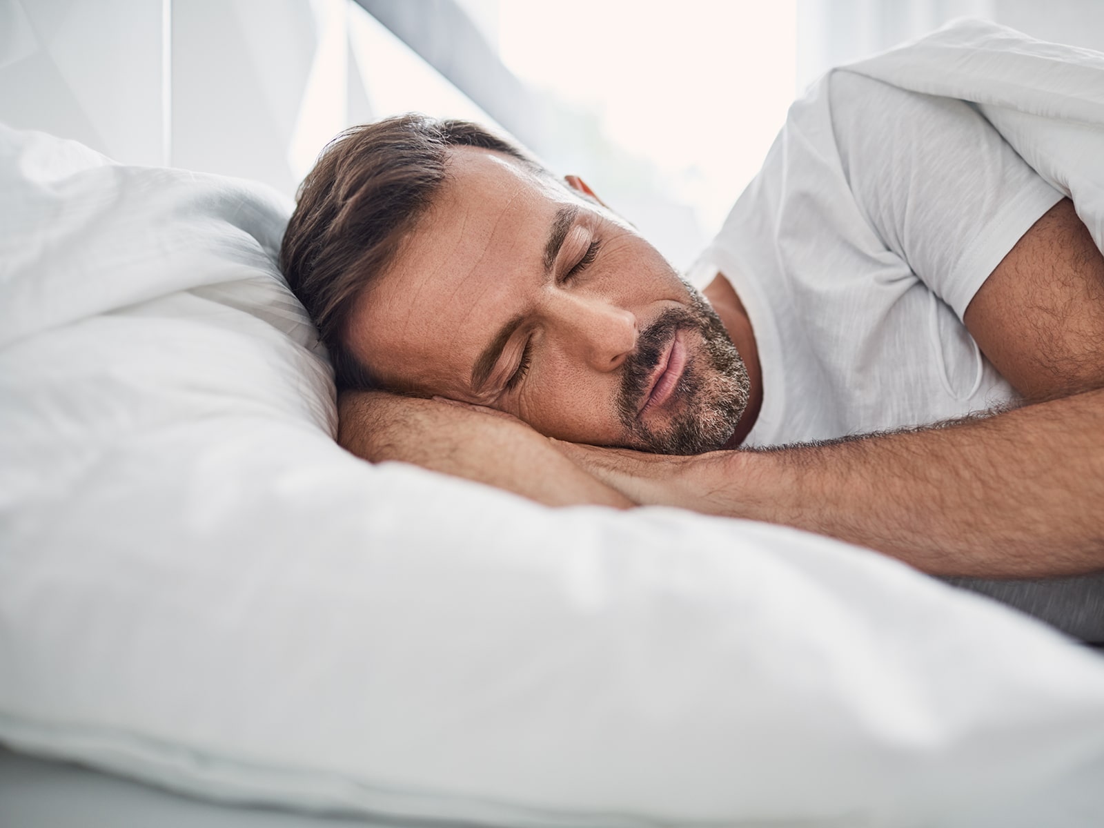 Man sleeping and snoring
